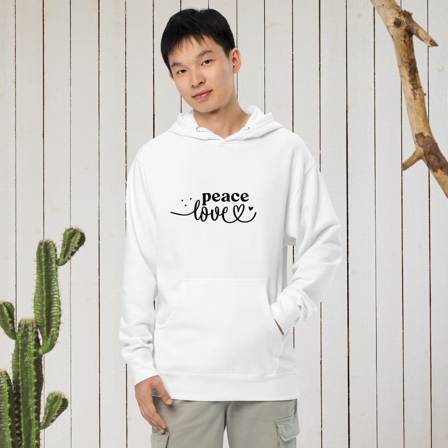 Unisex midweight PEACE&LOVE Hoodie